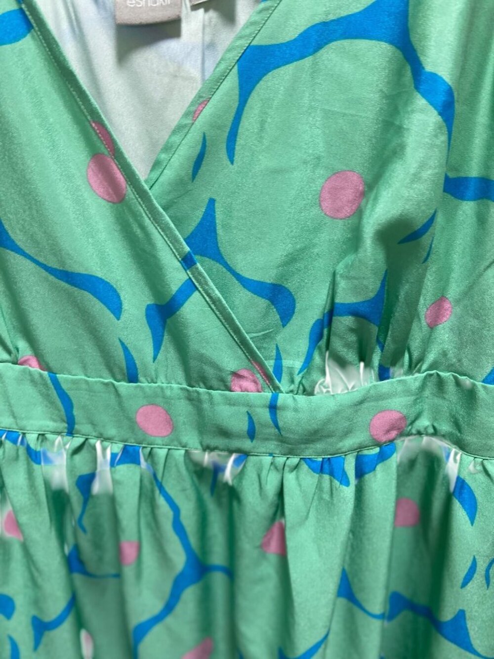 EShakti Printed Sleeveless Maxi Dress Green Size 2X Boho Spring Vacation Flowy - Picture 7 of 12